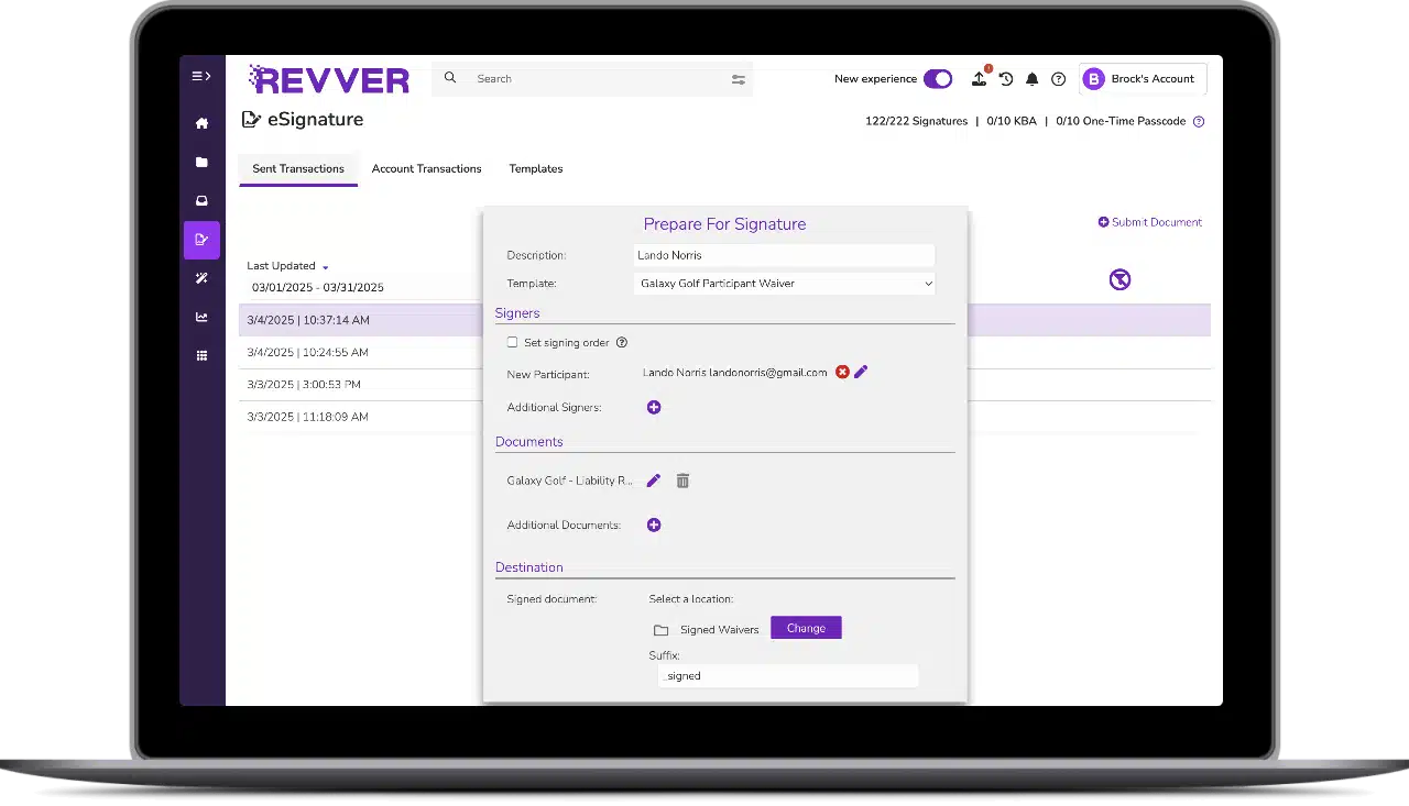esignature_screanshot_1 Revver Interface