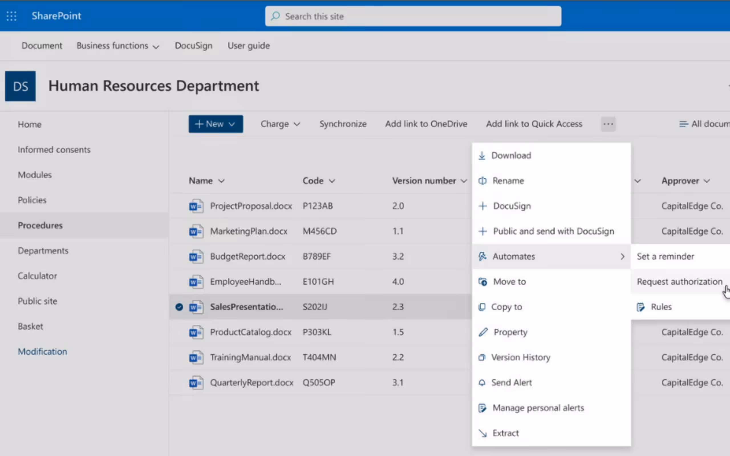 SharePoint screenshot